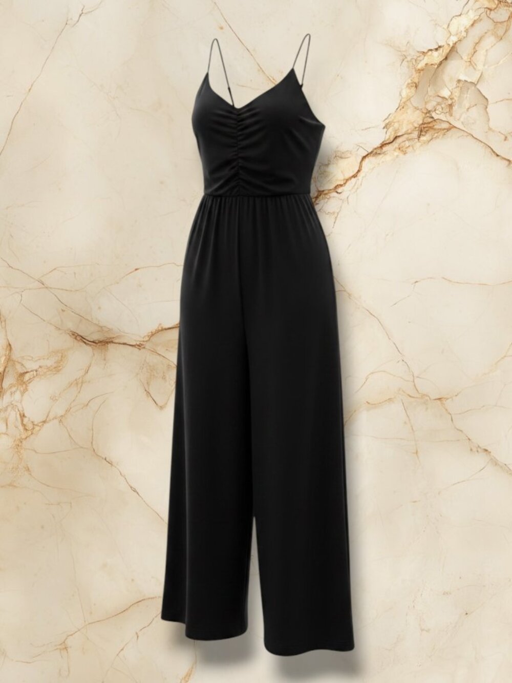 Madewell Black Wide Leg Strappy Jumpsuit Pocketed 0